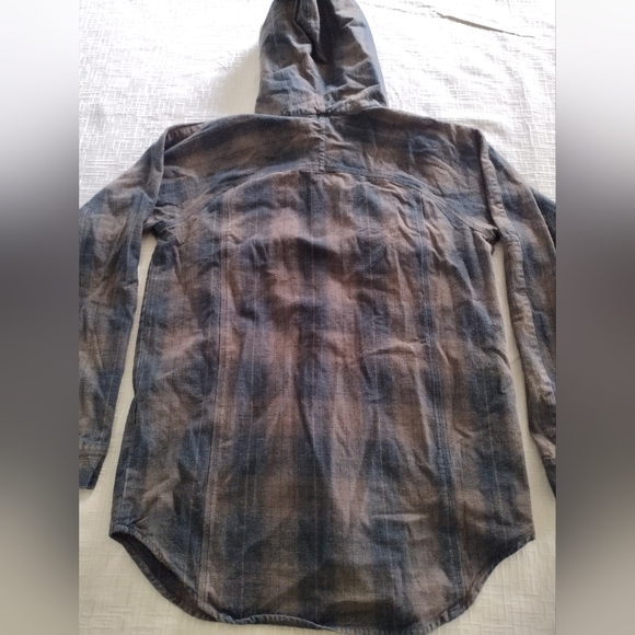 Comune Jacket Shacket Plaid Skater Grunge hooded XL Multicolor - Picture 6 of 11